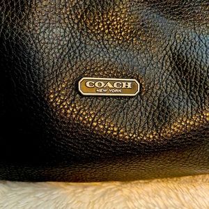 Pebbled black leather COACH convertible crossbody or shoulder bag